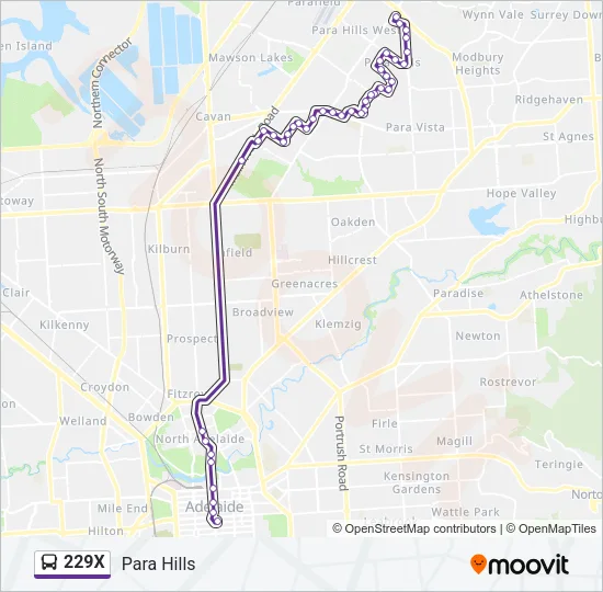 229X Bus Line Map