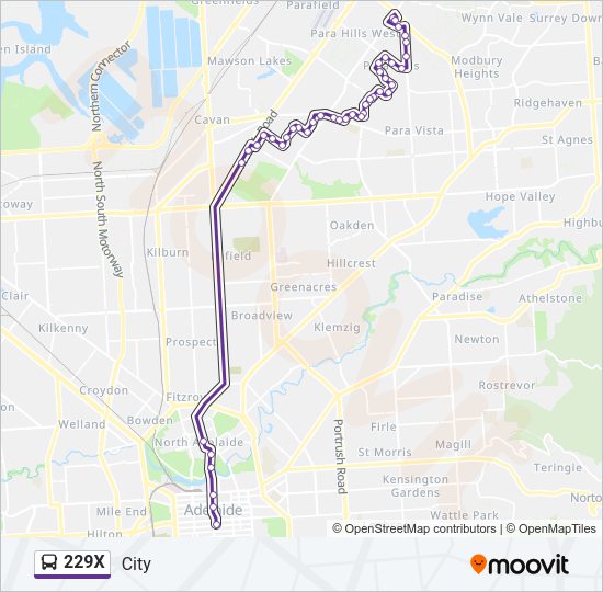 229X Bus Line Map