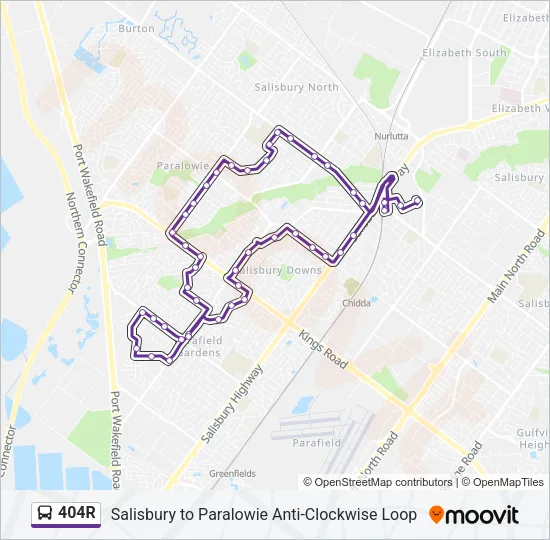 404R Bus Line Map