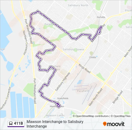 411B Bus Line Map