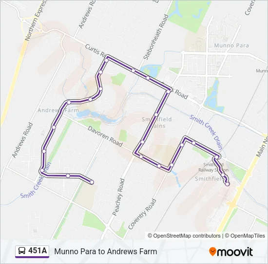 451A Bus Line Map