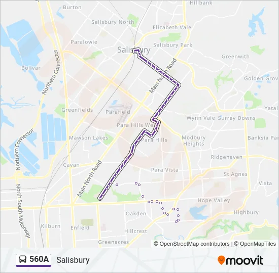 560A Bus Line Map