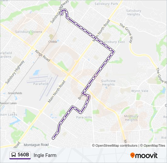 560B Bus Line Map