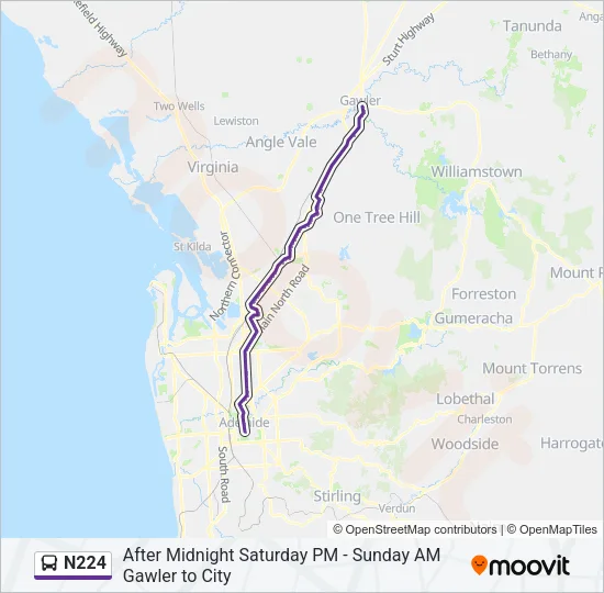 N224 Bus Line Map