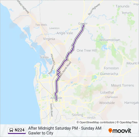N224 Bus Line Map