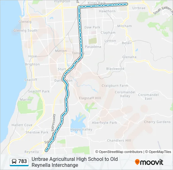 783 Bus Line Map