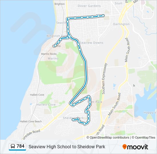 784 Bus Line Map