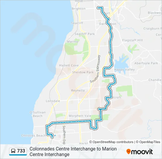 733 Bus Line Map