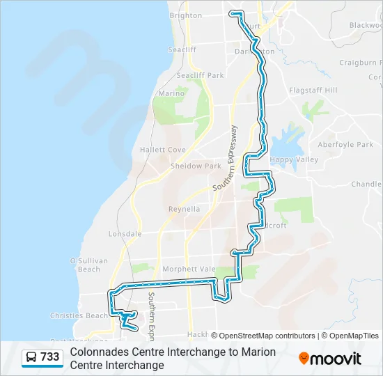 733 Bus Line Map