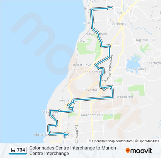 734 Bus Line Map