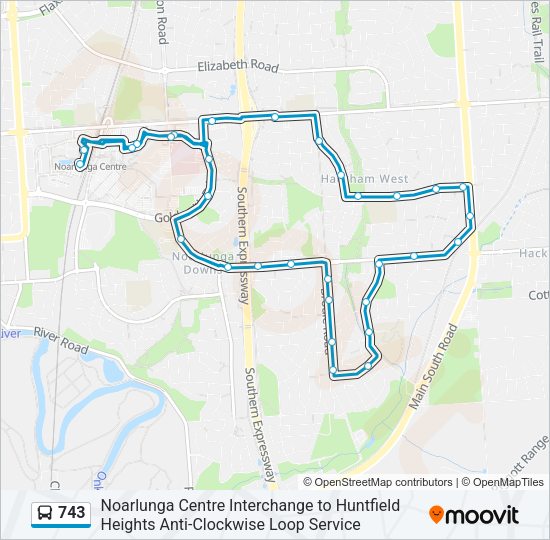 743 Bus Line Map