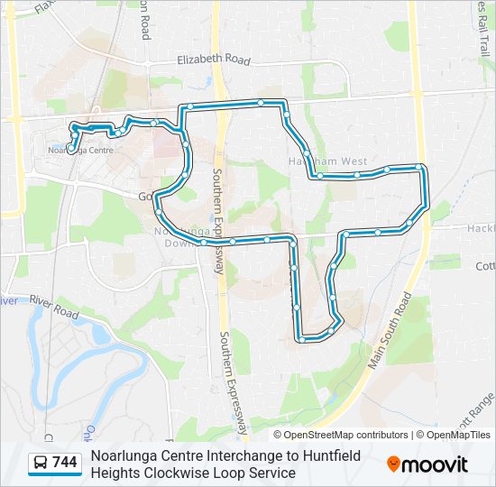 744 Bus Line Map