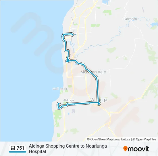 Mapa de 751 de autobús