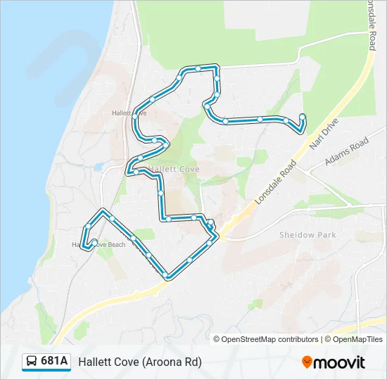 681A Bus Line Map