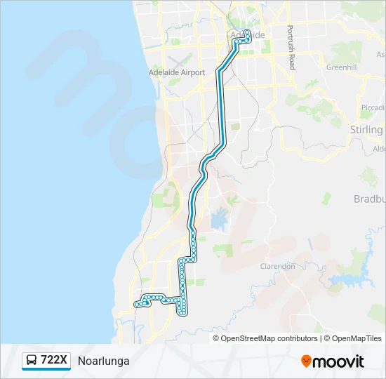 722X Bus Line Map