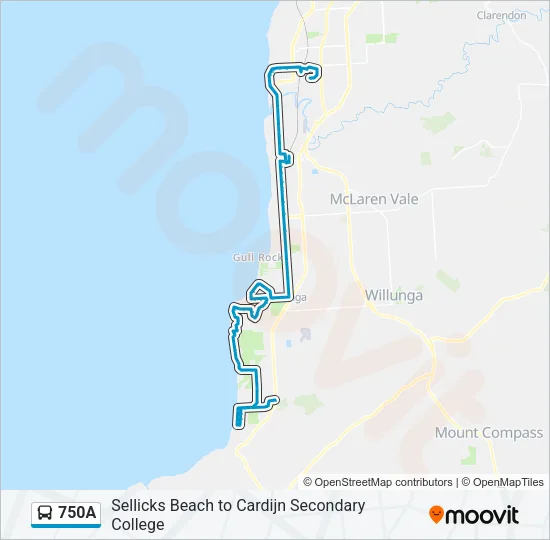 750A Bus Line Map