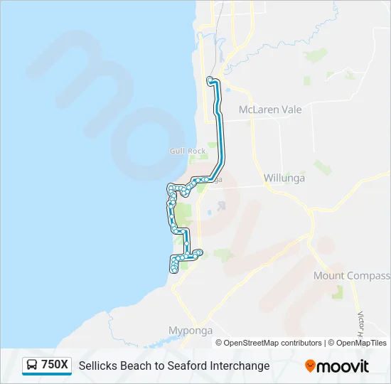 750X Bus Line Map