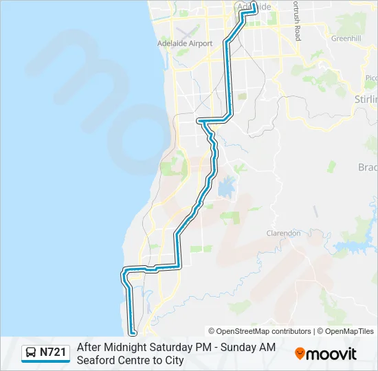 N721 Bus Line Map