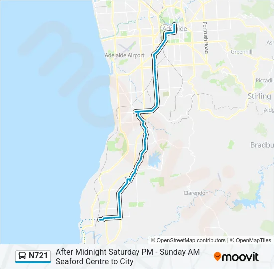 N721 Bus Line Map