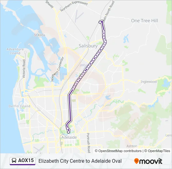 AOX15 Bus Line Map