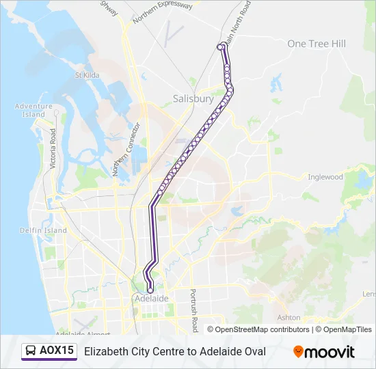 AOX15 Bus Line Map