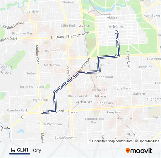 GLN1 Bus Line Map