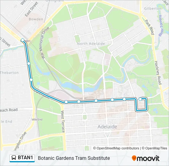 BTAN1 Bus Line Map