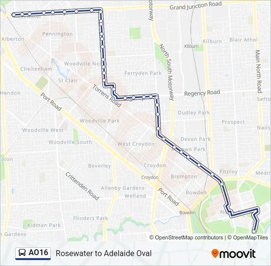 AO16 Bus Line Map