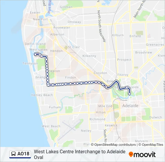 AO18 Bus Line Map