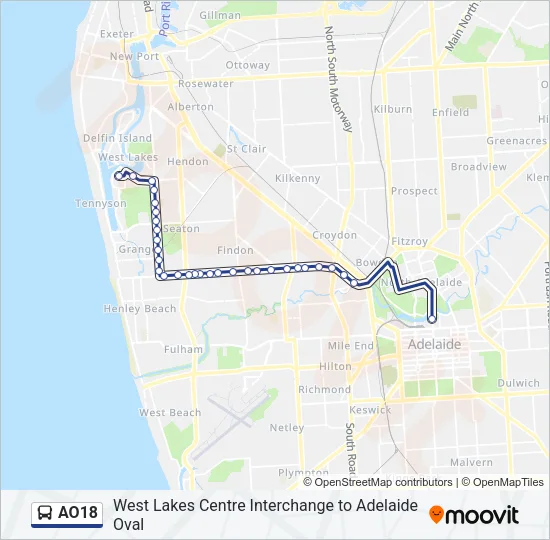 AO18 Bus Line Map