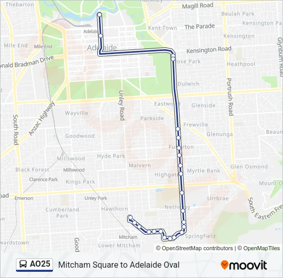 AO25 Bus Line Map