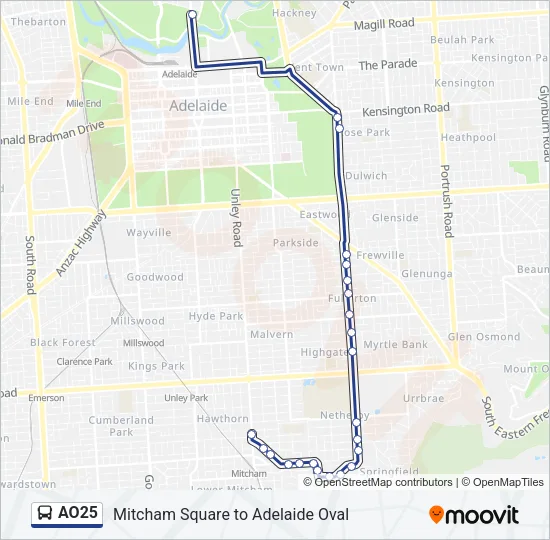 AO25 Bus Line Map