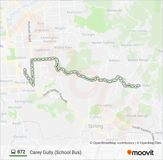 872 Route: Schedules, Stops & Maps - Carey Gully (School Bus) (Updated)
