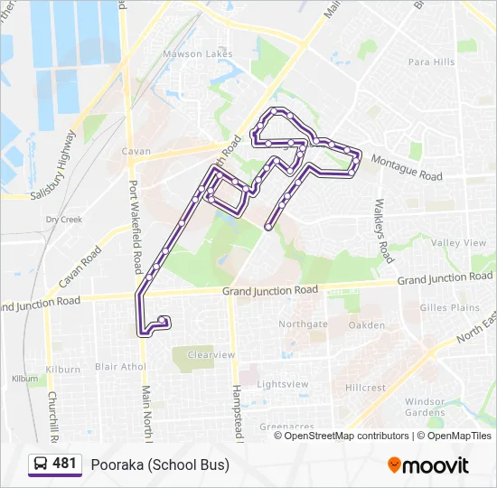 481 Route: Schedules, Stops & Maps - Pooraka (School Bus) (Updated)