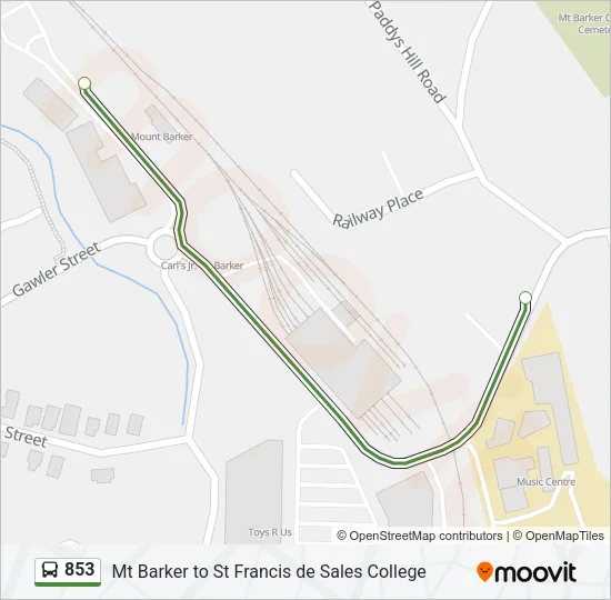 853 Bus Line Map