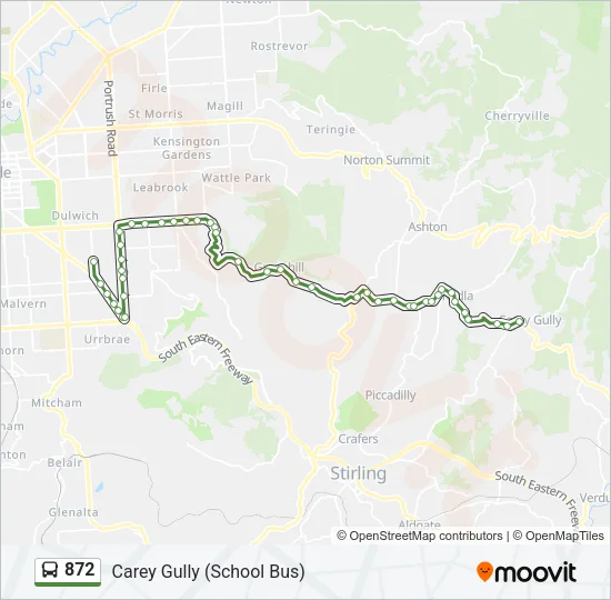 872 Bus Line Map