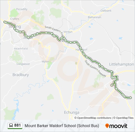 881 Bus Line Map