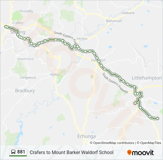 881 Bus Line Map