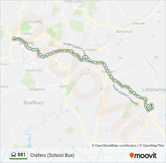 881 Bus Line Map