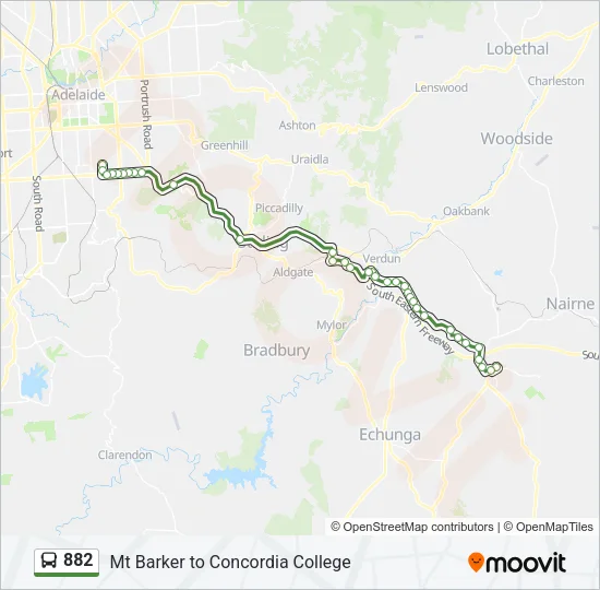 882 Bus Line Map