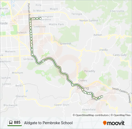 885 Bus Line Map