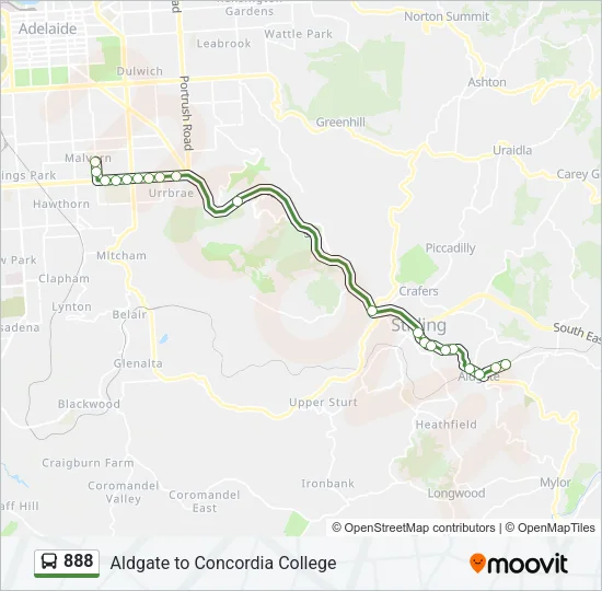 888 Bus Line Map