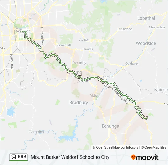 889 Bus Line Map