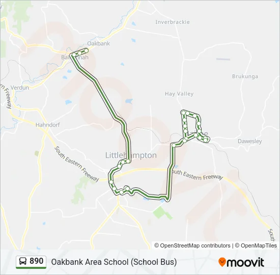 890 Bus Line Map