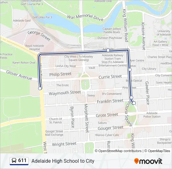 611 Bus Line Map