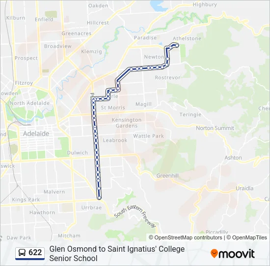 622 Bus Line Map