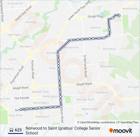 623 Bus Line Map