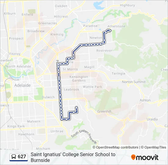 627 Bus Line Map