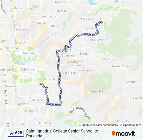 628 Bus Line Map