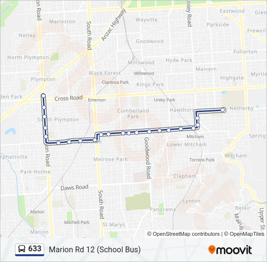 633 Bus Line Map